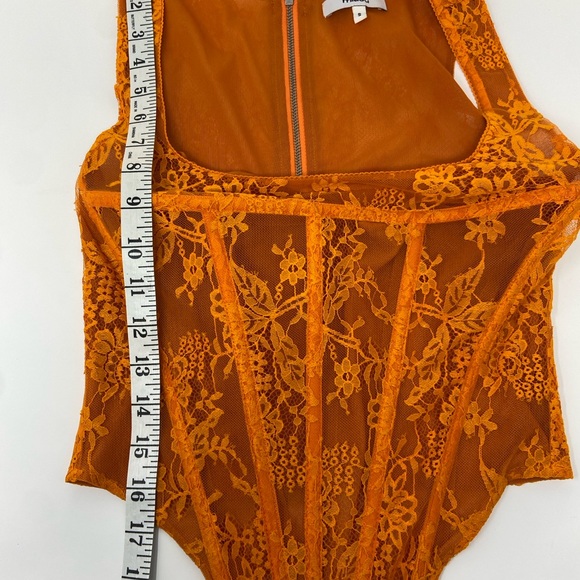 Miaou Campbell Corset Top in Tangerine. Orange Lace with zipper size Small EUC - Picture 15 of 16
